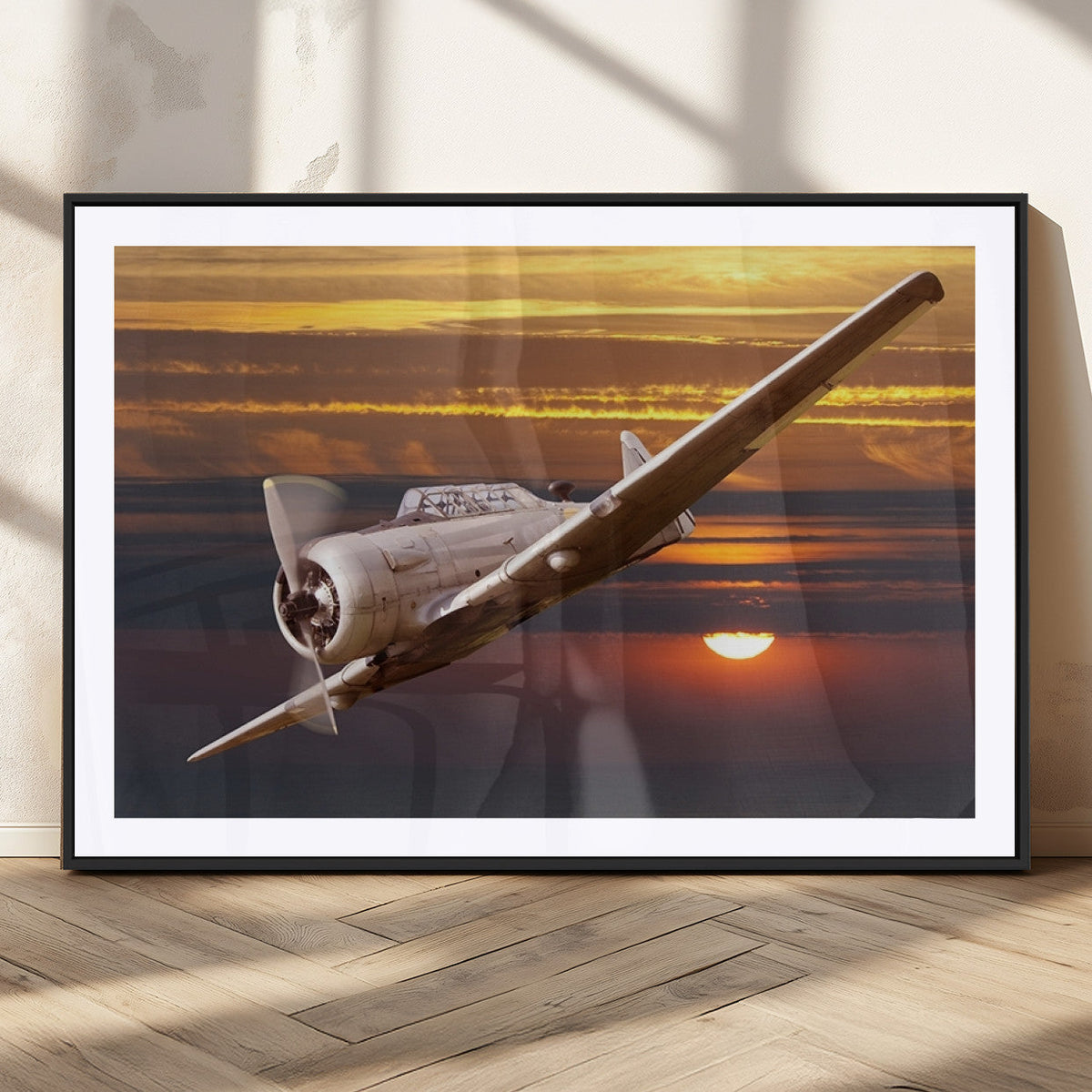 Old War Plane Wall Art Canvas Print