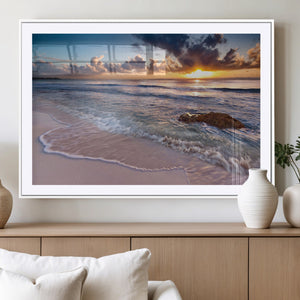 Sea Ocean Sunset Beach Wall Art Canvas Print