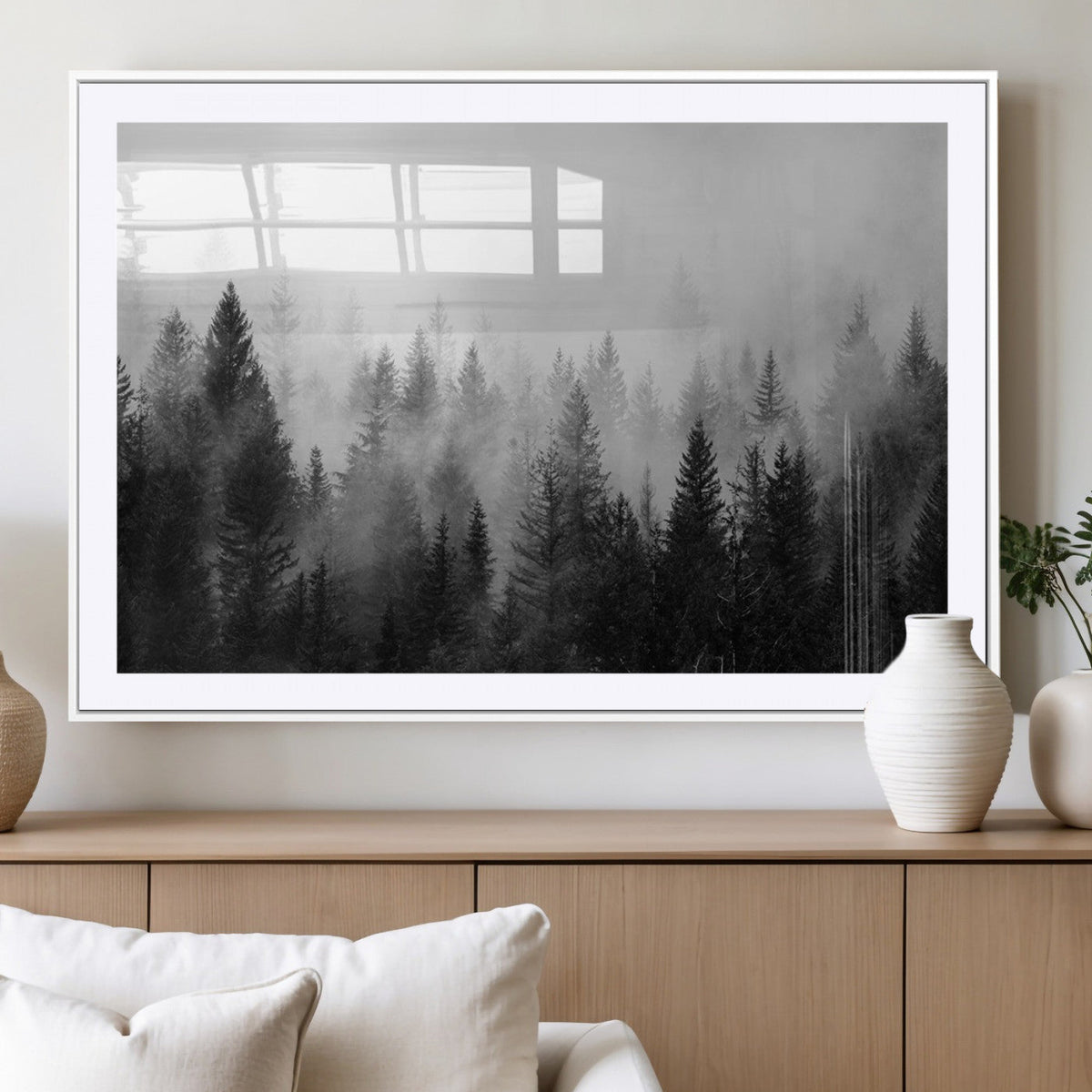 Fogy Forest Canvas Wall Art Print - Mountain Wall Art with