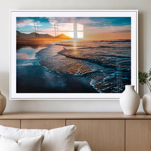 Sunset Beach Ocean Canvas Wall Art – Tranquil Ocean
