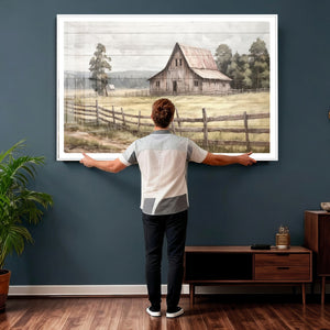 Rustic Farmhouse Barn Wall Art | 3-Panel Framed Gallery Wrap