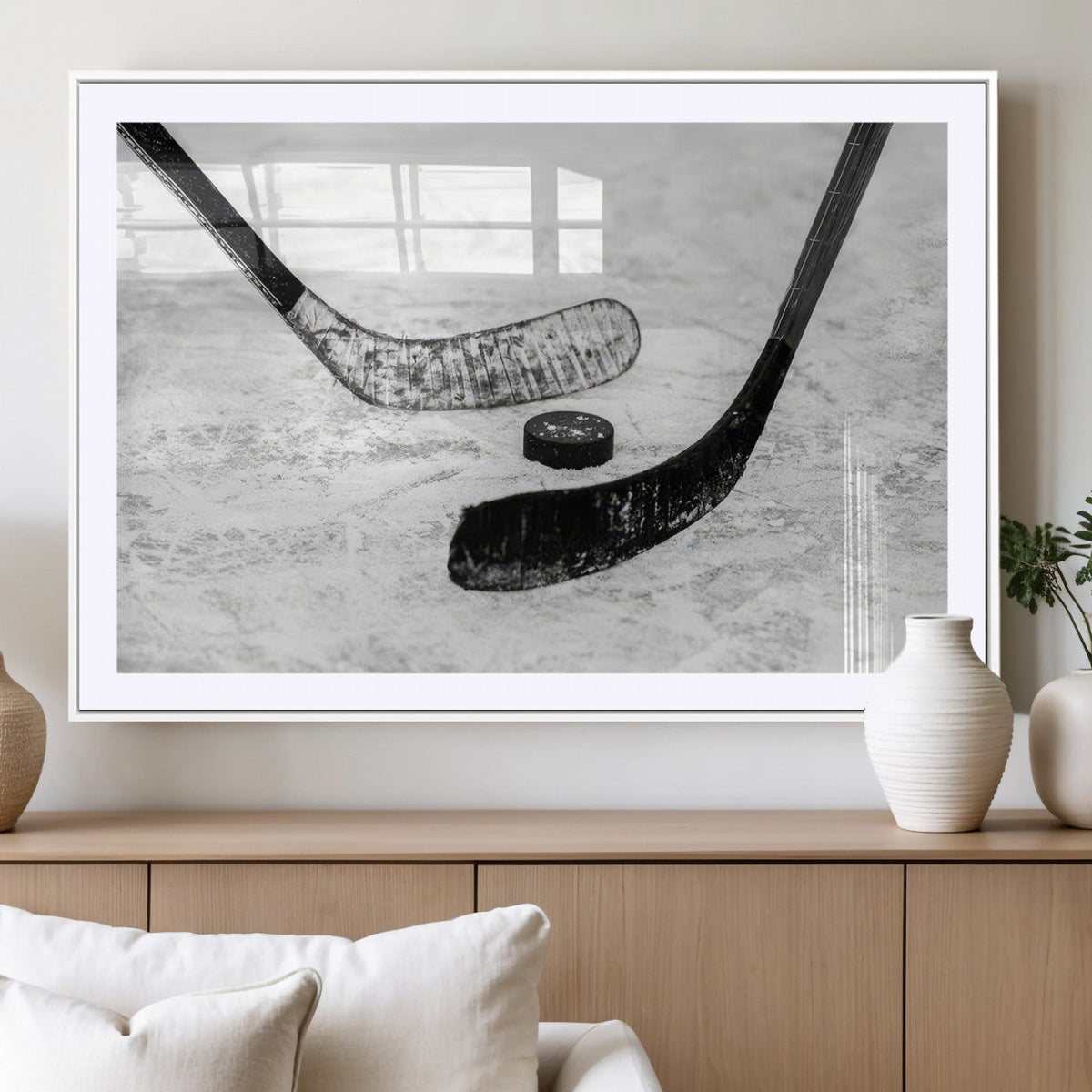 Winter Ice Hockey Sport Canvas Wall Art Print - Hockey Wall