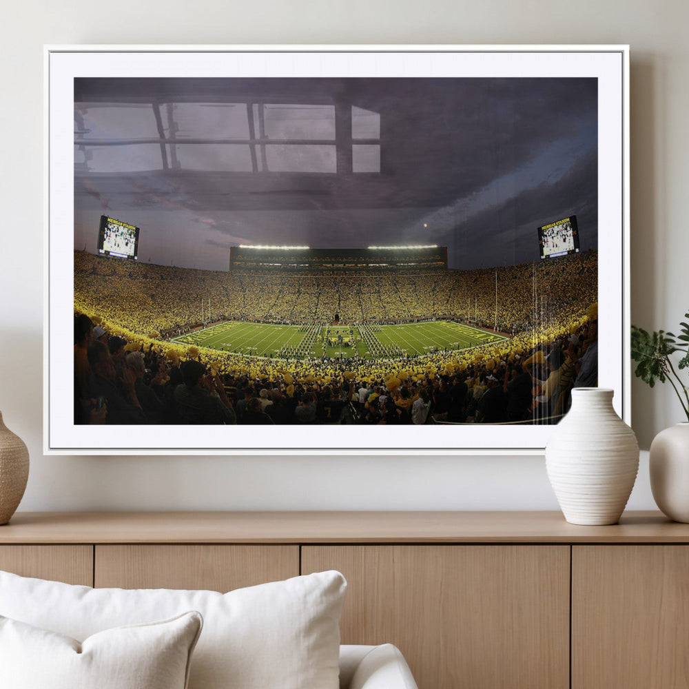 Michigan Wolverines Print - Michigan Stadium Wall Art Canvas