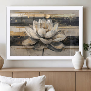 Lotus Flower Wall Art – Framed Abstract Floral Canvas