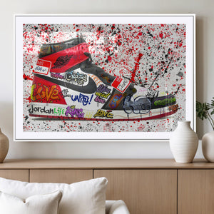 Jordan Shoes Graffiti Wall Art Canvas Print- Jordan Graffiti
