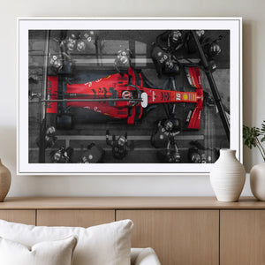 Ferrari Pit Stop Canvas Wall Art – Precision and Speed