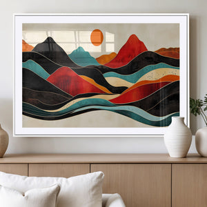 Western Wall Decor - Large Triptych Mountain Canvas - Boho