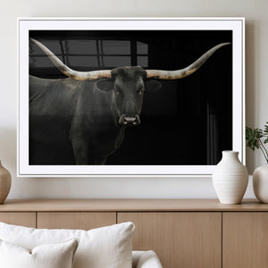 Longhorn Cattle Wall Art Canvas Print – Framed Texas Ranch