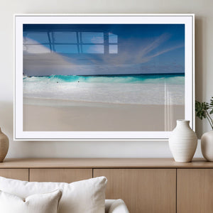 Ocean Breeze Wall Art Canvas Print, Aqua Waves and Coastal