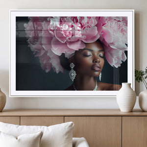 Black Beauty Petal Crown Wall Art Canvas Print – Floral