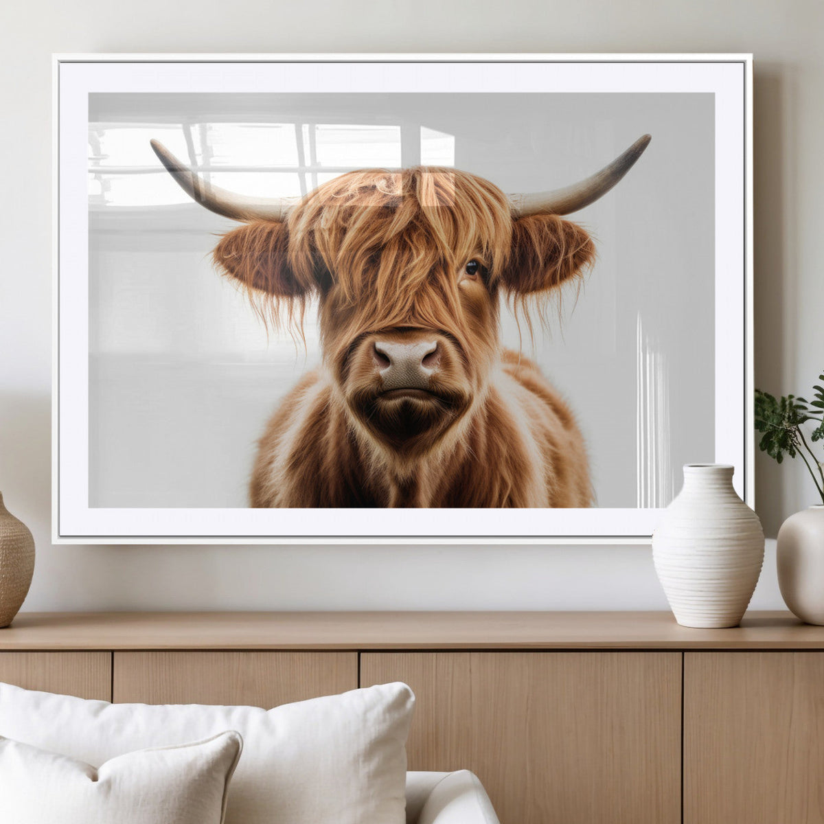 Scottish Highland Cow Canvas Print, Framed Highland Cow