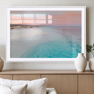 Serene Pastel Beach Wall Art Canvas Print, Tranquil Coastal