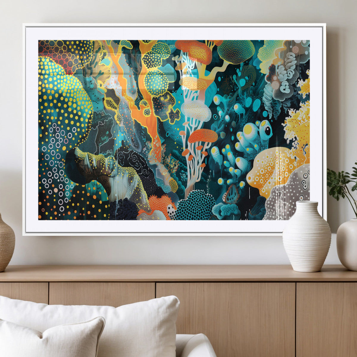 Vivid Underwater Coral Reef Wall Art Canvas Print,