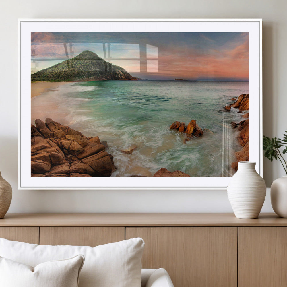 Coastal Landscape Wall Art Canvas Print – Rocky Shore and