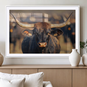 Majestic Texas Longhorn Bull Rustic Farm Animal Strong