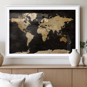 Extra Large World Map Canvas Print – Detailed Map Classic
