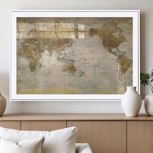 World Map Canvas Print – Detailed Map of the World Wall Art
