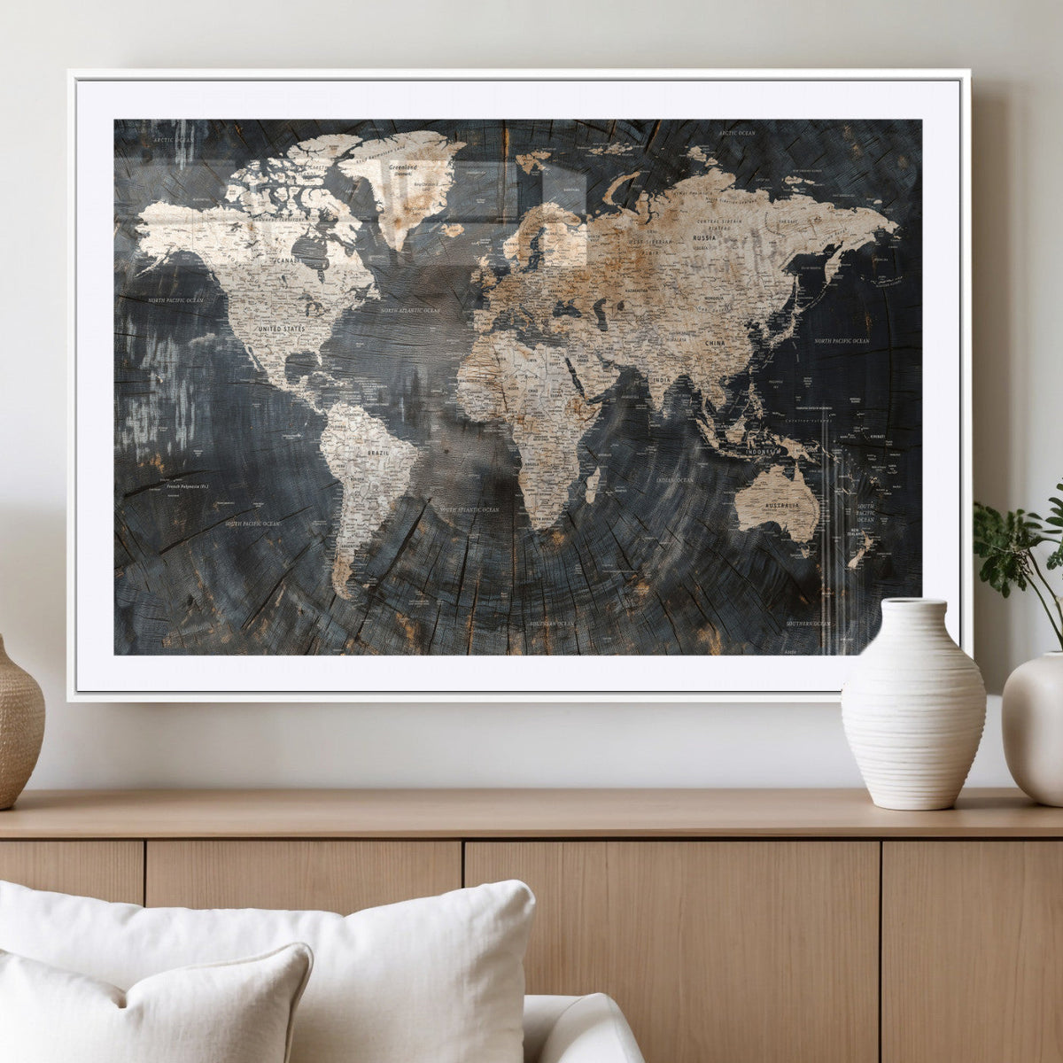 World Map Canvas Print – Detailed Map of the World Wall Art