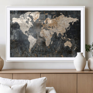 World Map Canvas Print – Detailed Map of the World Wall Art