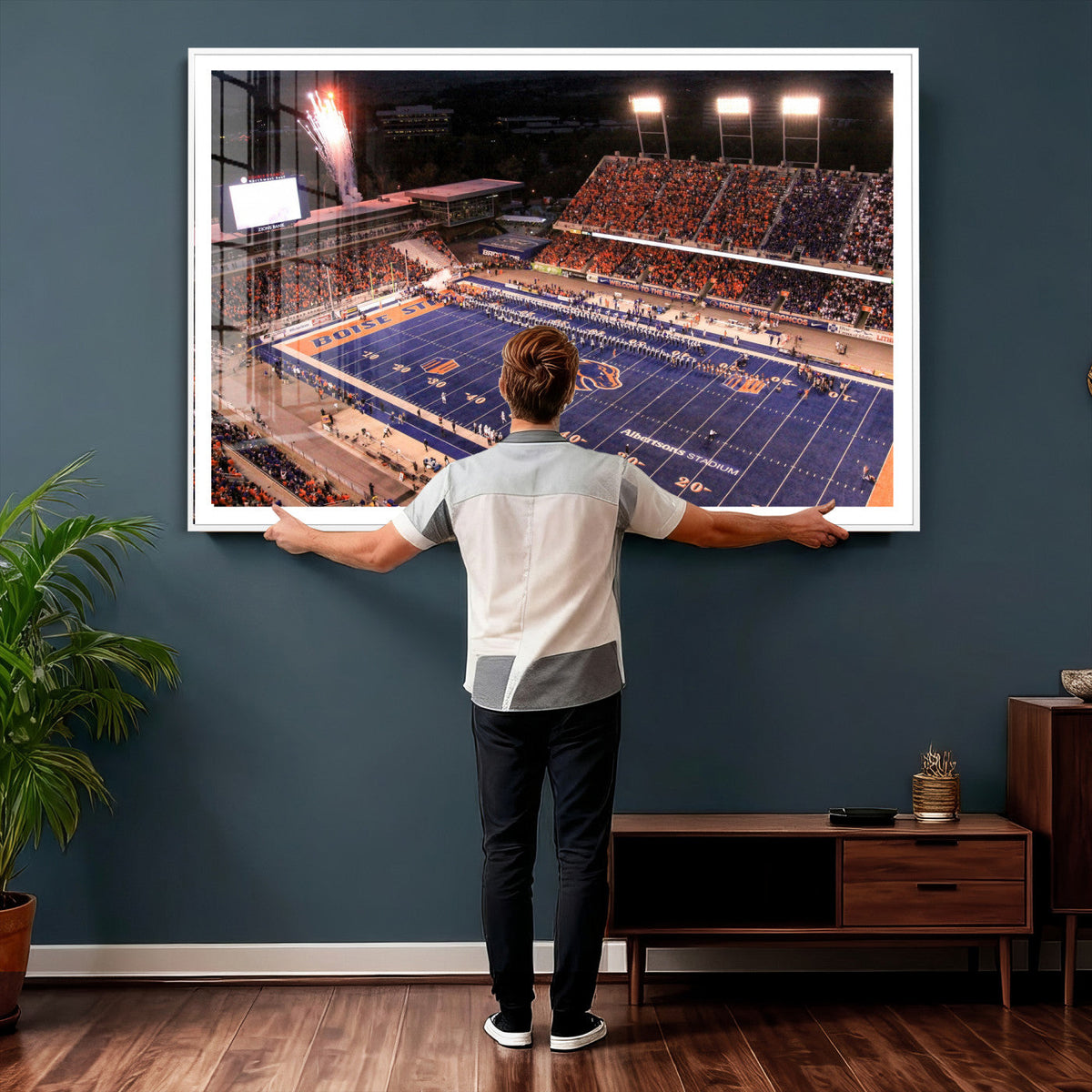 Boise State Stadium Large Wall Art Canvas Print for Living