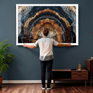 Abstract Wood Grain Canvas Print, Tree Ring Pattern Wall