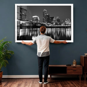 Austin Skyline Wall Art Canvas Print, Austin Downtown Night