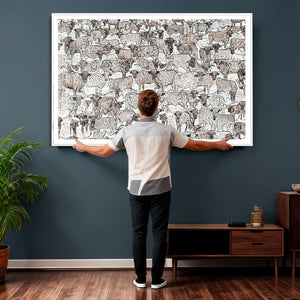 Abstract Texas Cow Wall Art Canvas Print - Farm Longhorn