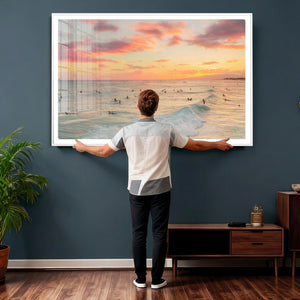 Sunset Beach Wall Art Canvas Print – Soft Coastal