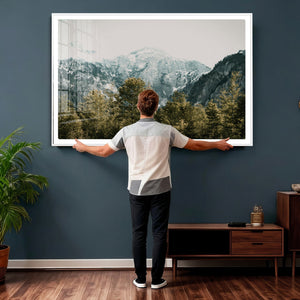 Mountain Forest Wall Art Canvas Print, Alpine Landscape