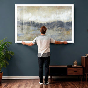Abstract Neutral Landscape Painting Wall Art