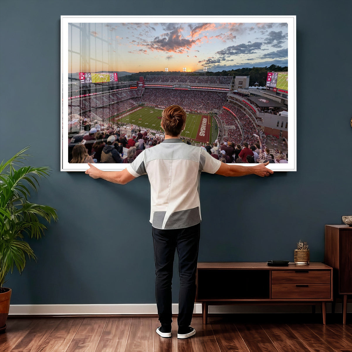 Donald W. Reynolds Razorback Stadium Wall Art Canvas Print –