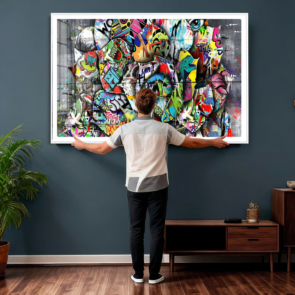 Abstract Graffiti Collage Street Art Wall Art Canvas Print
