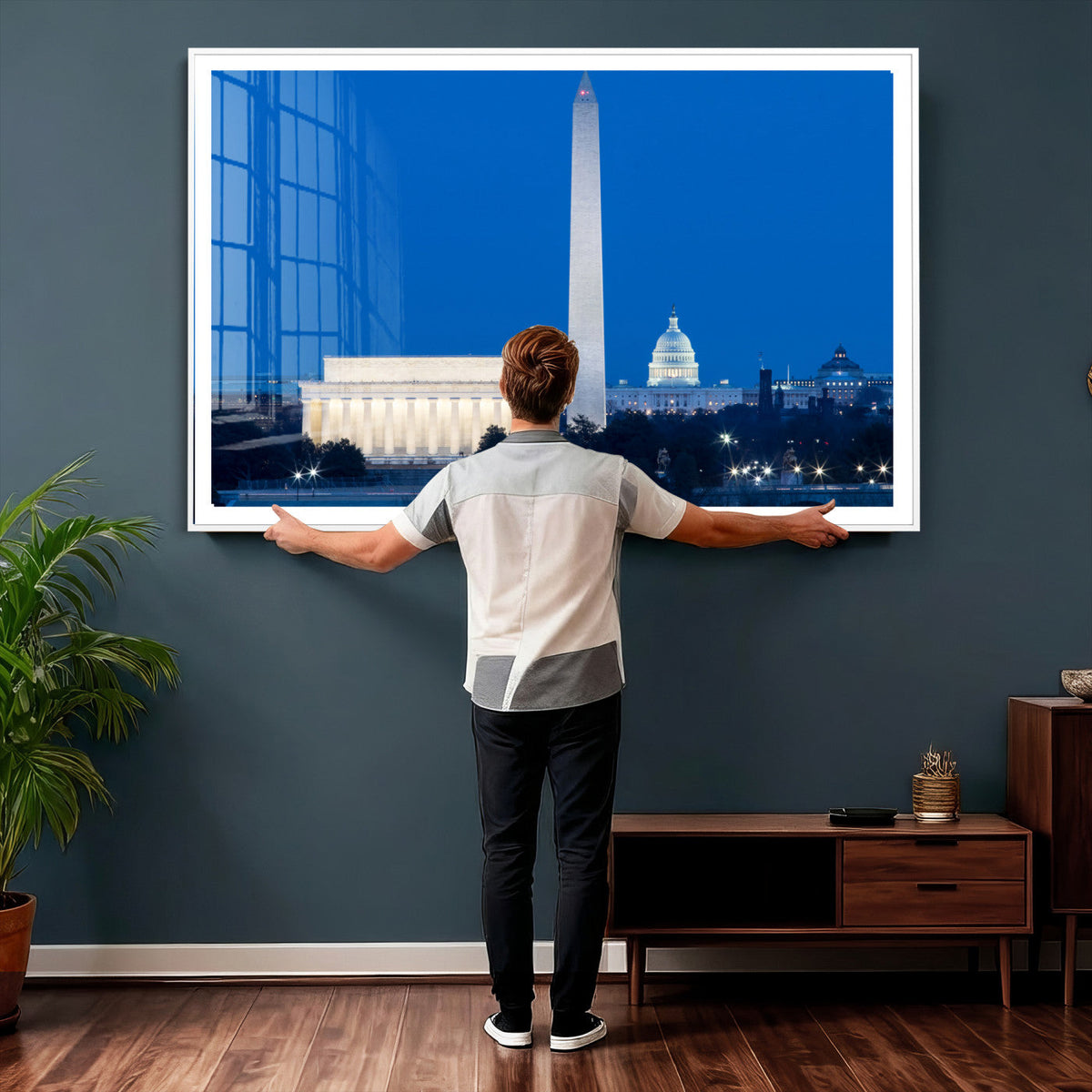 Washington DC Skyline Wall Art Canvas Print – Lincoln