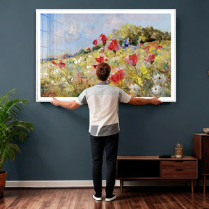 Abstract Mountain Landscape Wall Art Canvas Print – Textured