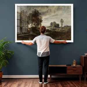 Adolf Dressler Landscape of the Oder River Wall Art Canvas