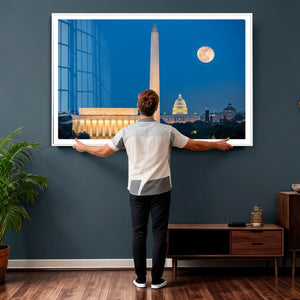 Washington DC Skyline Wall Art Canvas Print – Lincoln