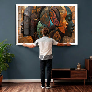Abstract Afro American Women Wall Art Canvas Print