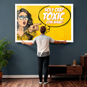 Pop Art Print Bathroom Sign Wall Art Canvas Print — Funny