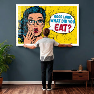 Pop Art Print Bathroom Sign Wall Art Canvas Print — Funny