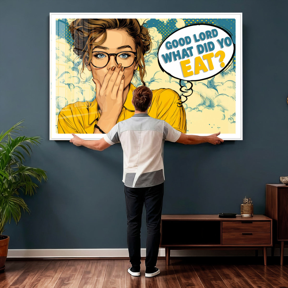 Pop Art Print Bathroom Sign Wall Art Canvas Print — Funny