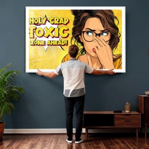 Pop Art Print Bathroom Sign Wall Art Canvas Print — Funny