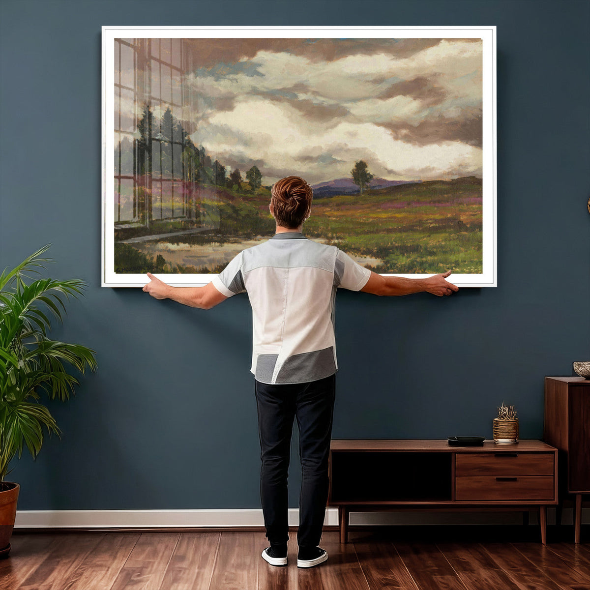 Gustav Macoun Heathland Canvas Print, Czech Landscape Oil