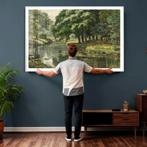 Forest Stream Canvas Wall Art, Peder Monsted A Forest Stream
