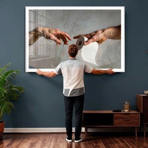 Funny Bathroom Wall Art Canvas, Creation of Toilet Paper