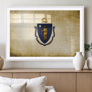 Massachusetts Flag Wall Art Canvas Print