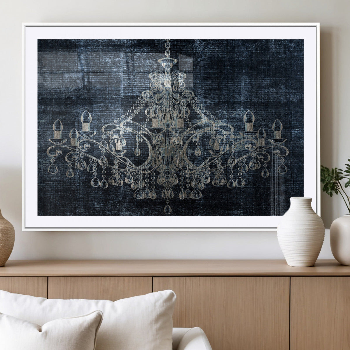 Dark Chandelier Wall Art Canvas Print
