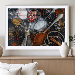 Spices and Seasonings Canvas Wall Art – Colorful Triptych