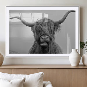 Texas Cow Wall Art Canvas, Texas Longhorn Cattle Canvas