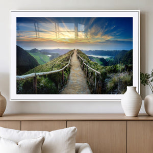 Mountain and Sunset Wall Art Canvas Print