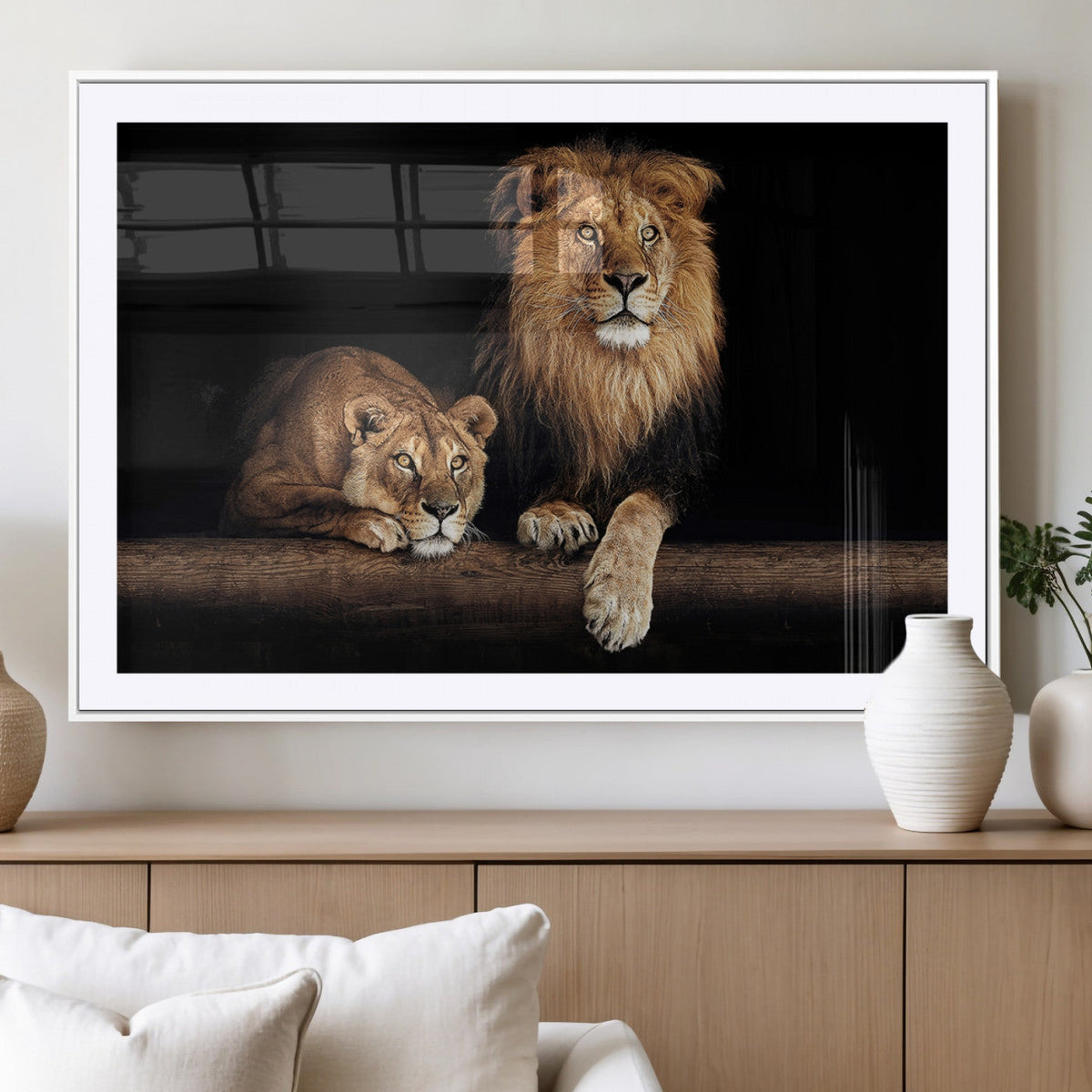 Lion Canvas Wall Art – Majestic Animal Print Artwork for